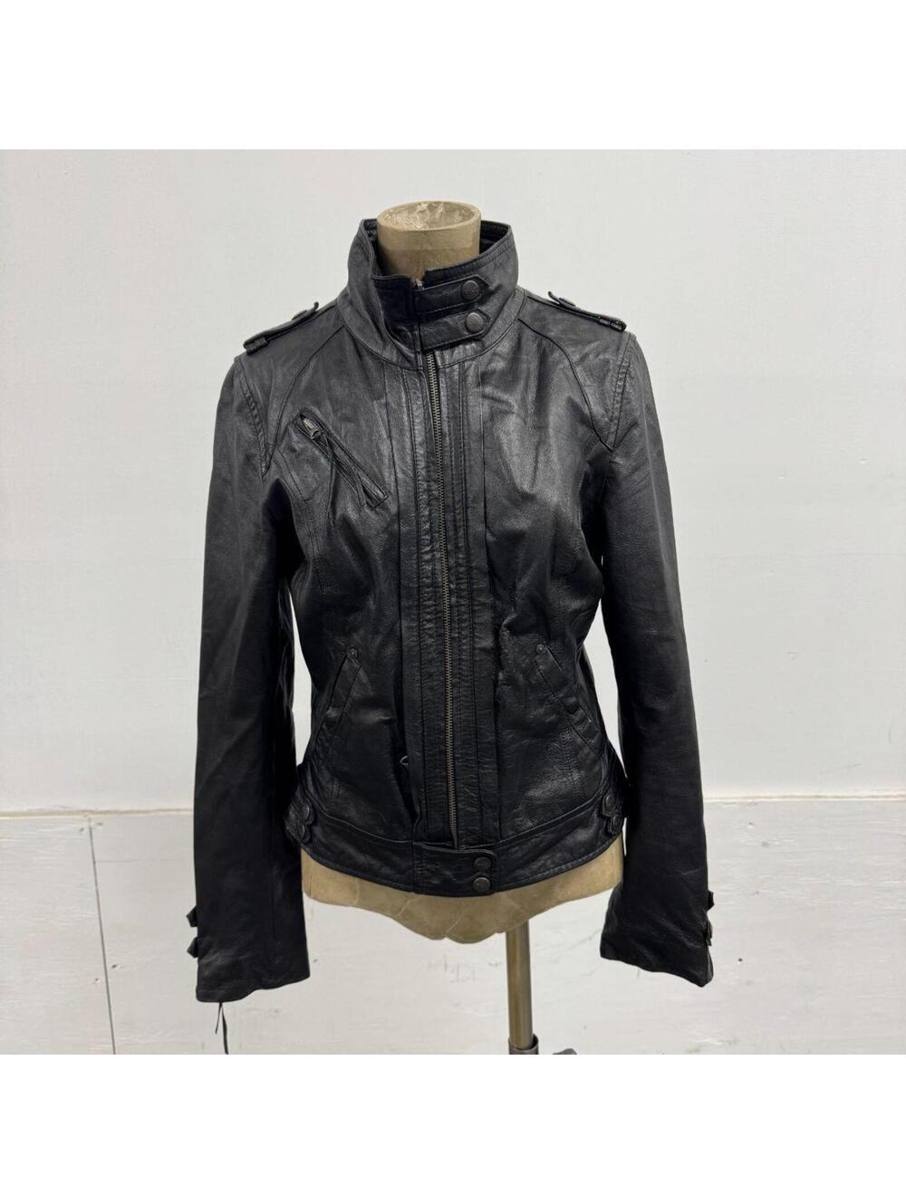 Vintage Black Matte Moto Leather Jacket ONLY